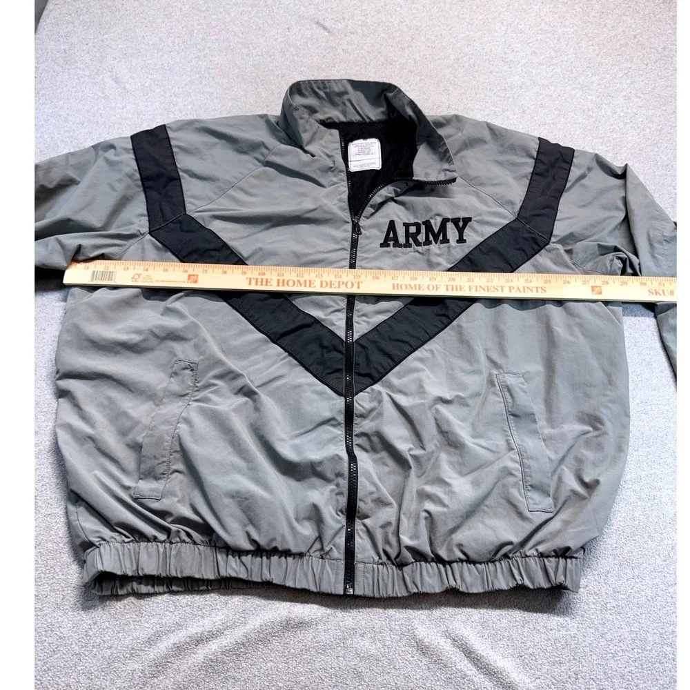 US Army PFU Physical Fitness Uniform Jacket XL Regular Gray Black Military PT